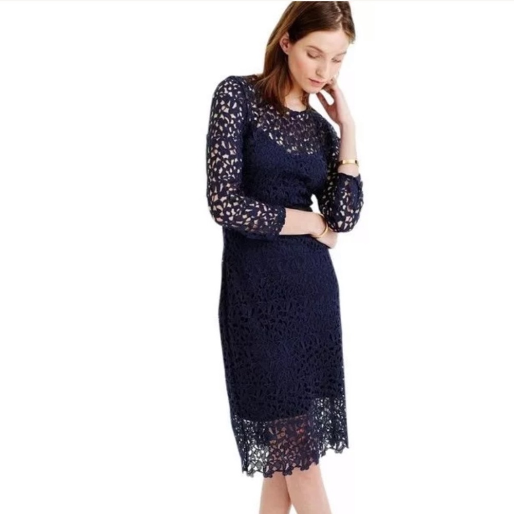 J.crew Collection Lace Sheath Dress 000 - Picture 1 of 8